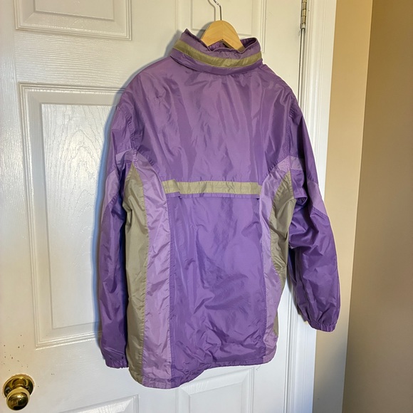VINTAGE TRULY Purple Mesh Windbreaker Jacket with Hidden Hood – Fits 2XL - Picture 4 of 7